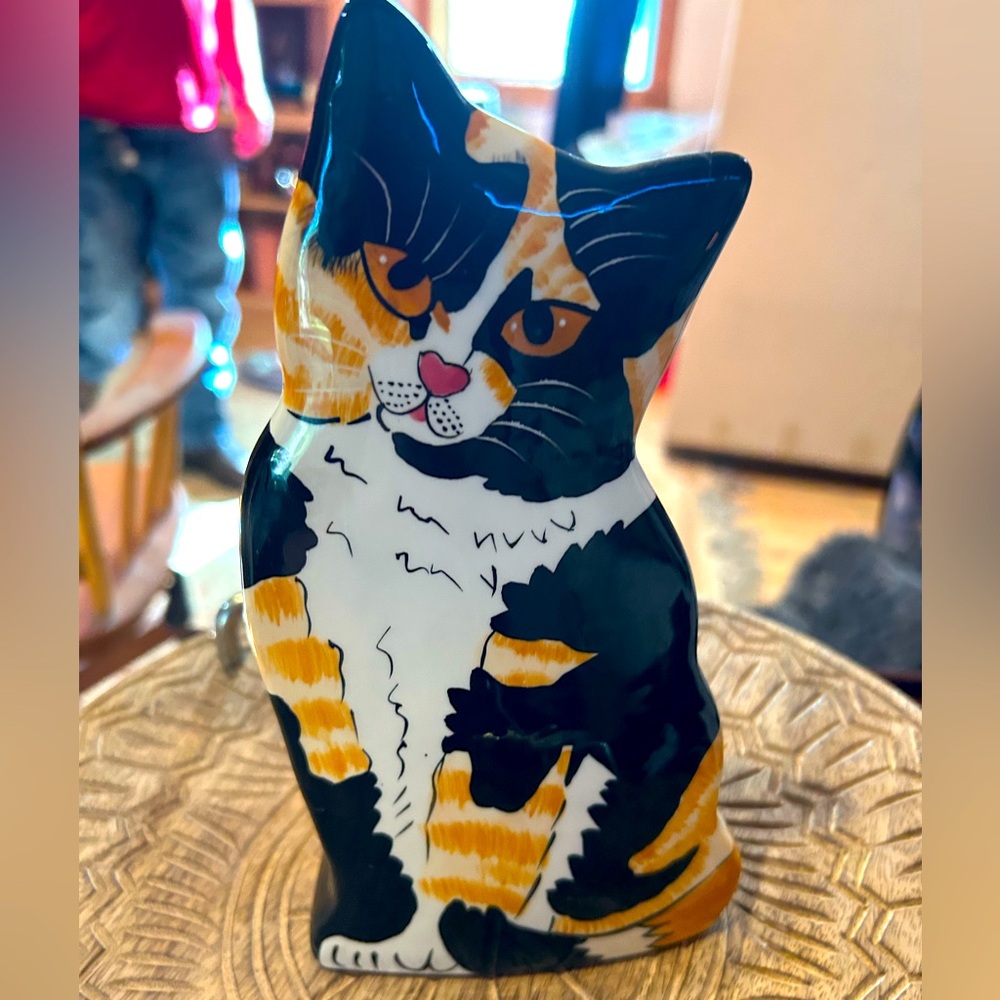 Calico Cat planter/utensil holder
